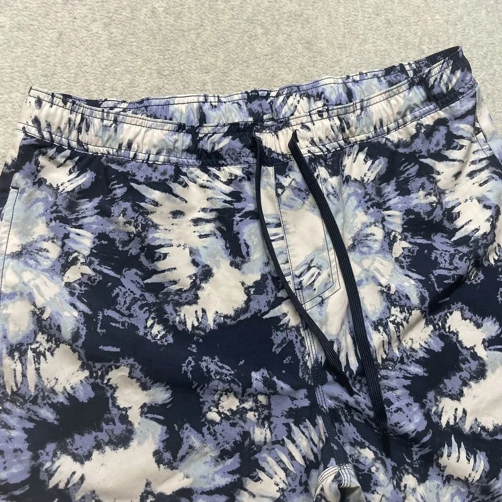 BYLT Premium Basics Men's Coastal Board Shorts Blue Tie Dye Swim Trunks Size XL